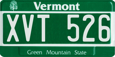 VT license plate XVT526