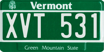 VT license plate XVT531