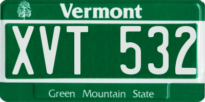 VT license plate XVT532