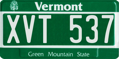 VT license plate XVT537
