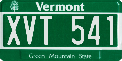 VT license plate XVT541