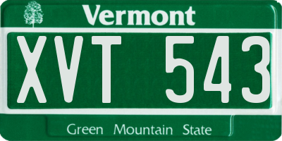 VT license plate XVT543