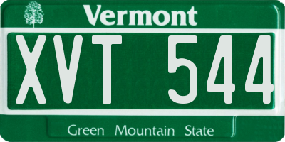 VT license plate XVT544