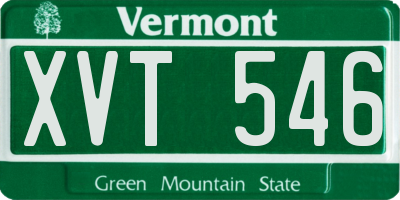 VT license plate XVT546
