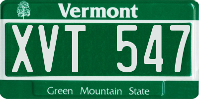 VT license plate XVT547