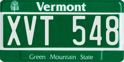 VT license plate XVT548
