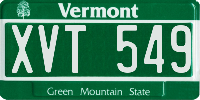 VT license plate XVT549