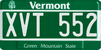 VT license plate XVT552