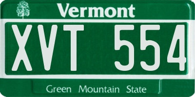 VT license plate XVT554