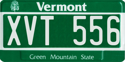 VT license plate XVT556