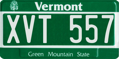 VT license plate XVT557