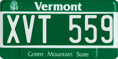 VT license plate XVT559