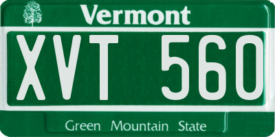 VT license plate XVT560