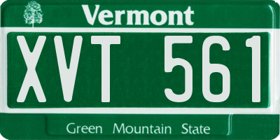 VT license plate XVT561