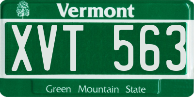 VT license plate XVT563