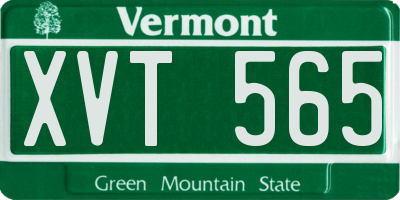 VT license plate XVT565