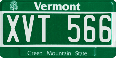 VT license plate XVT566