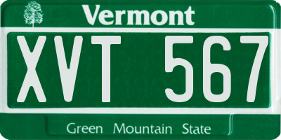 VT license plate XVT567