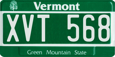 VT license plate XVT568