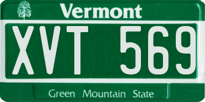 VT license plate XVT569