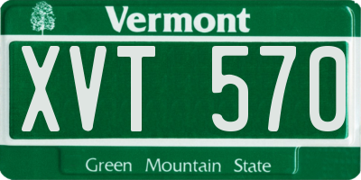 VT license plate XVT570