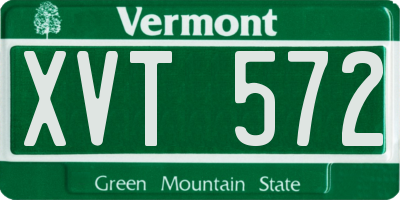 VT license plate XVT572