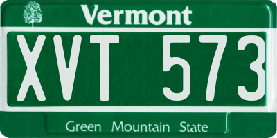 VT license plate XVT573