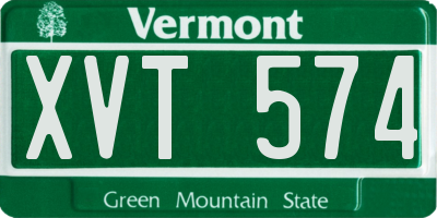 VT license plate XVT574