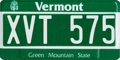 VT license plate XVT575