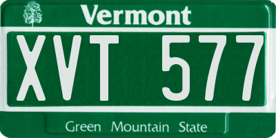 VT license plate XVT577