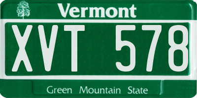 VT license plate XVT578