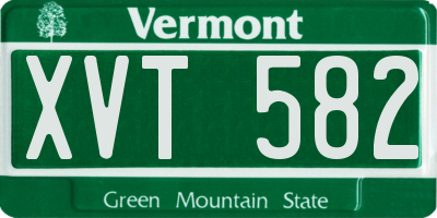 VT license plate XVT582
