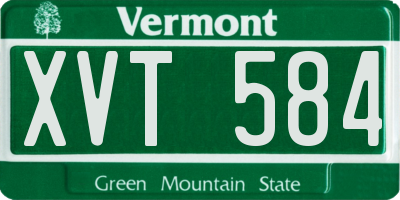 VT license plate XVT584