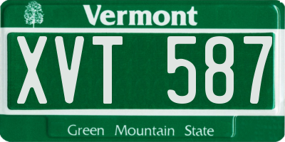 VT license plate XVT587