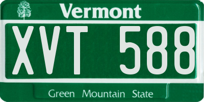 VT license plate XVT588