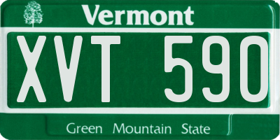 VT license plate XVT590