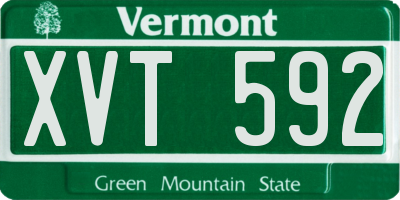 VT license plate XVT592