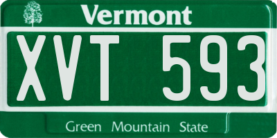 VT license plate XVT593