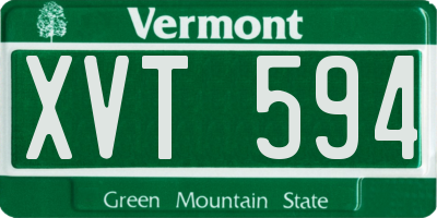 VT license plate XVT594