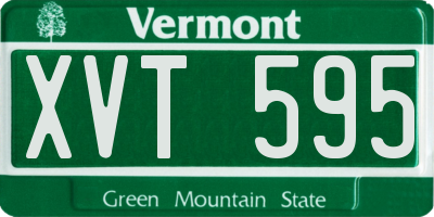 VT license plate XVT595