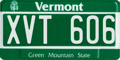 VT license plate XVT606