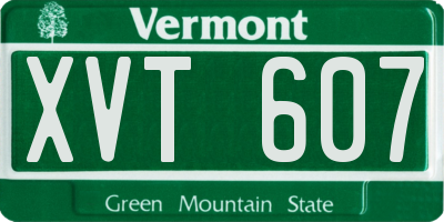 VT license plate XVT607