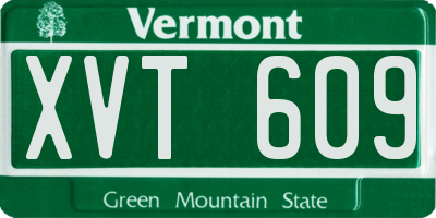 VT license plate XVT609