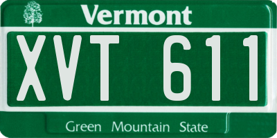 VT license plate XVT611