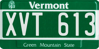 VT license plate XVT613