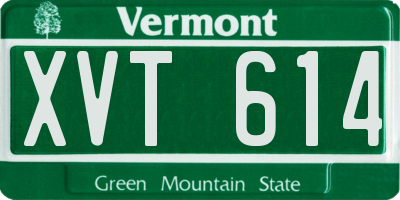 VT license plate XVT614