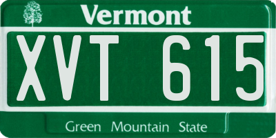 VT license plate XVT615