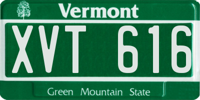 VT license plate XVT616