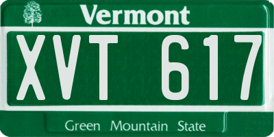 VT license plate XVT617