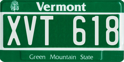 VT license plate XVT618